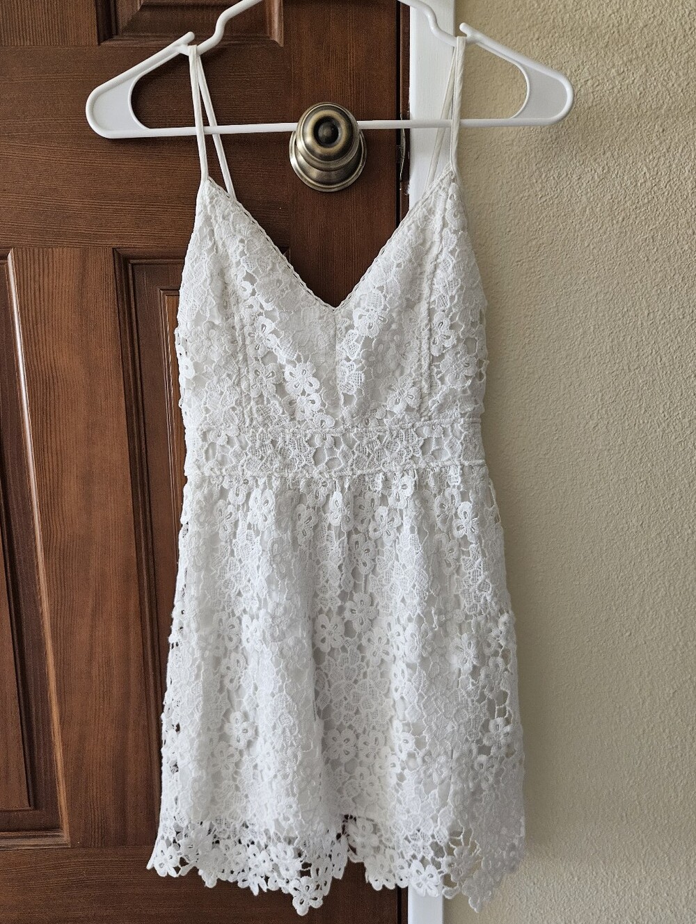 Abercrombie White Lace Spaghetti-Strap Dress